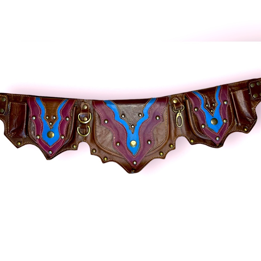 genuine leather. hip belt. utility belt. by naytures empire.